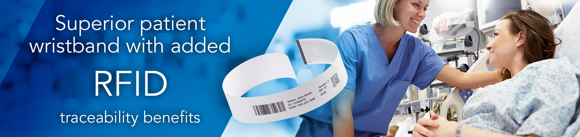 Erstklassiges Patientenarmband mit Möglichkeit der RFID Rückverfolgbarkeit