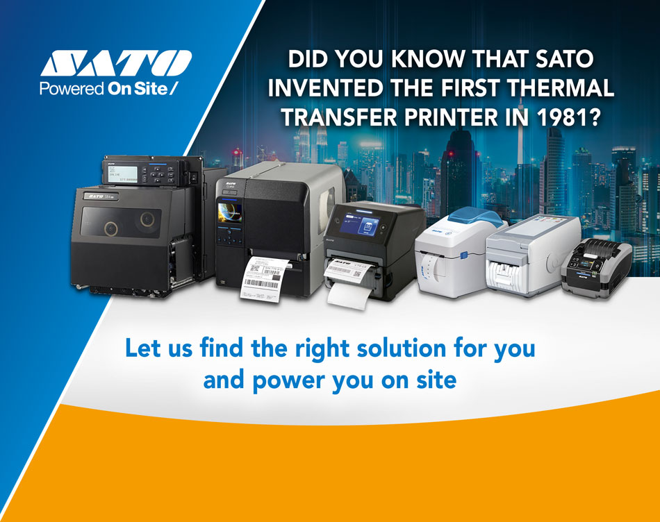 Did you know that SATO invented the first thermal transfer printer in 1981? Let us find for you the right solution and power you on site!