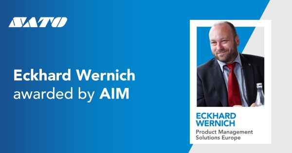 Eckhard Wernich von SATO Europe als Gewinner des Clive Hohberger Technology Award 2025 von AIM ausgezeichnet