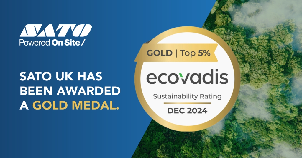SATO UK in Top Five Percentile for Sustainability in Labels Manufacturing with EcoVadis Gold Award